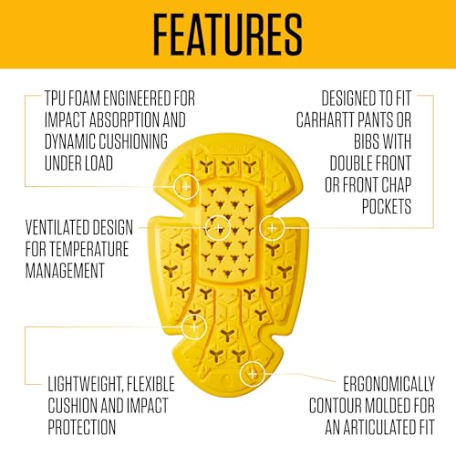 Carhartt Heavy Duty Utility Knee Pad Insert, Yellow, Large - size: Large