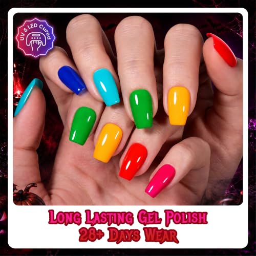 Beetles Halloween Gel Nail Polish Set, 6 Colors Fall Gel Nail Polish Set - color: Dreamy Summer