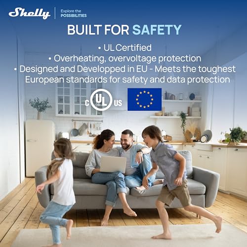 Shelly Smart Plug UL, WiFi, Bluetooth, Zigbee, Matter Outlet with Power Metering, Works with HomeKit, Google Home, Alexa, Home Assistant, Smart Socket, Easy Setup, Remote Control, Plug US Gen4 White - color: White
