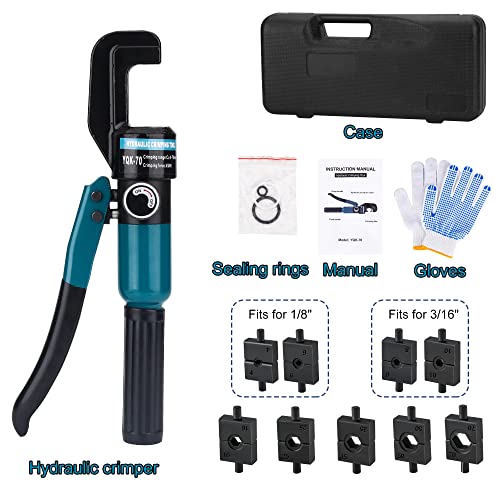 Hydraulic Crimping Tool for 1/8"-3/16" Cable Railing Kits, 10-Ton Crimper - color: Black