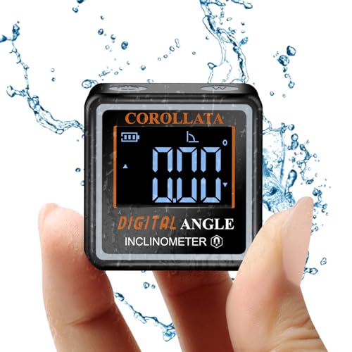 Ultra Small Digital Angle Finder Magnetic Level, Rechargeable Angle Cube, Table Saw Miter Gauge, 4 * 90 Degree Protractor Electronic Inclinometer, Wood Working Measuring Tool - color: Black