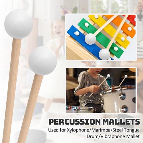 Luomorgo Steel Tongue Drum Mallets, White, 1 Pair Percussion Mallet - color: White