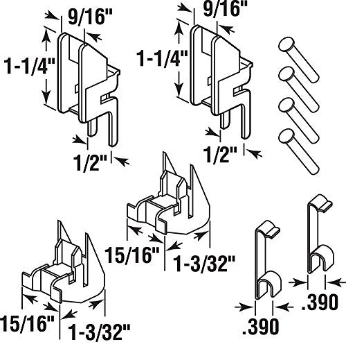Prime-Line MP100153 10 Piece Block and Tackle, Top and Bottom Guides FS 100 Top and FS 153 Bottom (1 Kit)