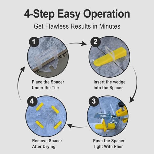 Tile Leveling System with Tile Plier, 1000 Pieces 1/16" Tile Leveler spacers and 210pcs Reusable Tile Wedges for Professional Ceramic Stone Installation - size: 1211pcs 1.5mm Tile Leveling System