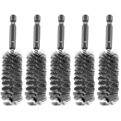 5Pcs 11/16" Stainless Steel Wire Bore Brush for Power Drill Cleaning - size: 17mm | 11/16"