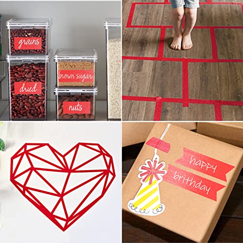 Red Painters Tape,0.7" x 60 Yards x 3 Rolls (180 Yards Total) - color: Red, size: 0.7", 60 yards