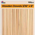 Dowel Rods - Wooden Dowel Rods for craft (3/16 x 6 inch) - size: 3/16 x 6inch x 100pcs