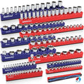 SEDY 12-Piece 1/4" 3/8" 1/2"-Drive SAE & Metric Magnetic Socket Organizer Set (Holds 143 Sockets) -Detachable Tool Tray with 5mm Magnetic Base for Garage/Home(Sockets Not Included) - style: 12-Piece Modular Trays (Holds 143)
