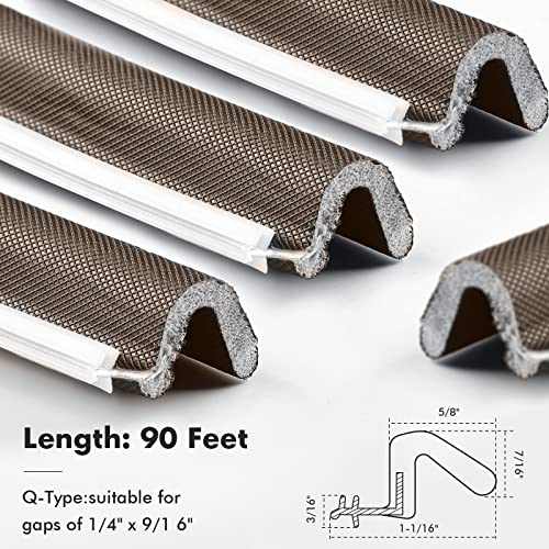 BBTO Weather Stripping Door Window Seal V-Shaped Foam Kerf,90 Feet,Brown - color: Brown, size: 90 Feet