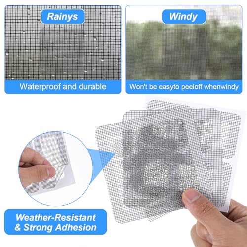 Sibba 20 Sheets Window Screen Patches Repair Kit Self-Adhesive Patch