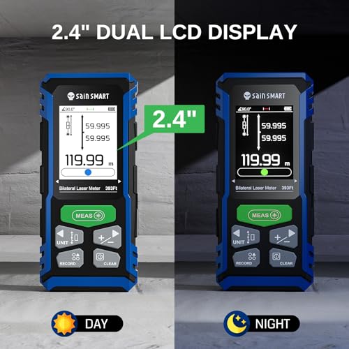 SainSmart Dual Laser Measuring Tool, 393Ft Green Bilateral Distance Meter - color: Green