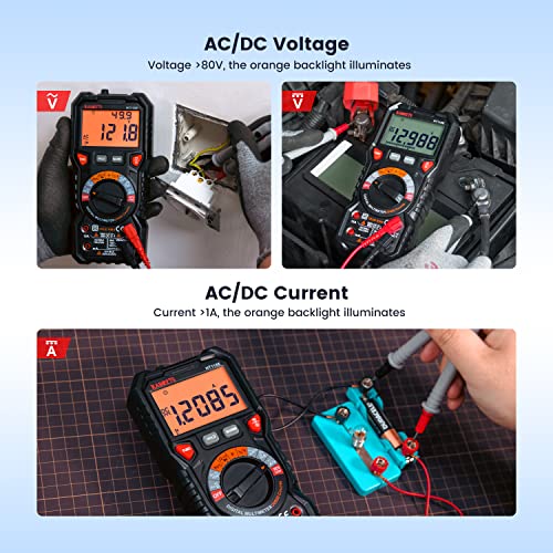 KAIWEETS HT118E Digital Multimeter TRMS 20000 Counts with Higher Resolution Auto-Ranging Voltmeter Accurately Measures Voltage Current Resistance Diodes Continuity Duty-Cycle Capacitance Temperature - size: 20000 counts