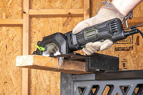 Genesis Mini Circular Saw 4.0 Amp 4-1/2" with 24T Carbide-Tipped Blade, Rip Guide, Vacuum Adapter, and Blade Wrench (GCS445SE) - style: Mini Circular Saw 4-1/2"