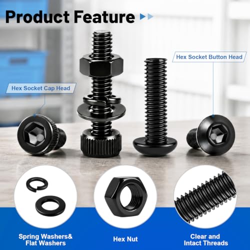 3400PCS M3 Hex Socket Button & Cap Head Screws Kit 12.9 & 10.9 Steel - size: G12.9 M3 3400PCS