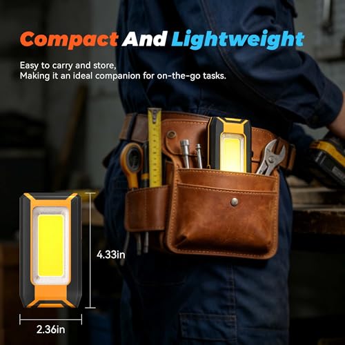innofox 2-Pack LED Rechargeable Magnetic Work Light 1500 Lumens, Hanging Hook with 3 Modes, LED Work Light for Car Repair, Camping, and Hurricane Use - size: Portable