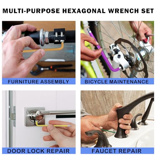 9 PCS Allen Key Set Metric Allen Wrenches Set Long Arm Ball End Hex Key Wrench Set 1.5 to 10mm - size: 9PCS Metric