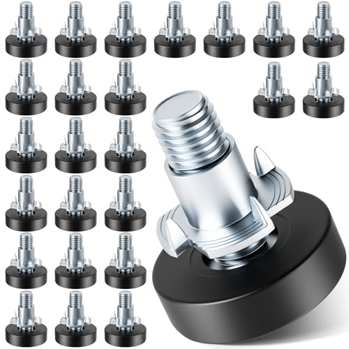 MROCO Furniture Leveling Feet 1/4"-20 UNC with T-Nuts, 24 Pack - size: 1/4"-20 / 24 Pack