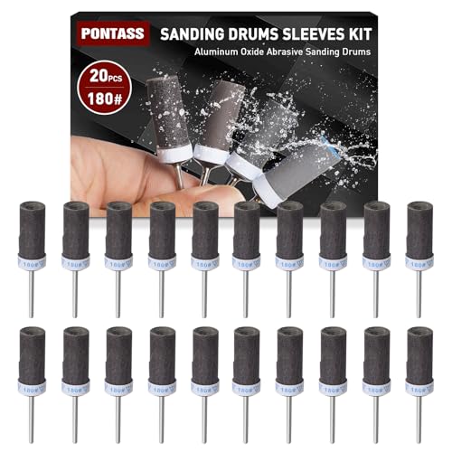 20 Pcs 180 Grit Sanding Drums for Rotary Dremel Tool - size: 180 Grits