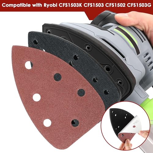 2 Pcs Mouse Sander Replacement Pads with 50 Pcs Sandpaper