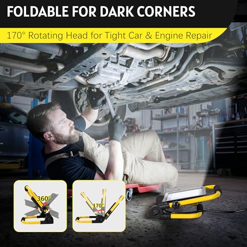 10000LM Portable LED Work Light, IP66 Waterproof for Garage