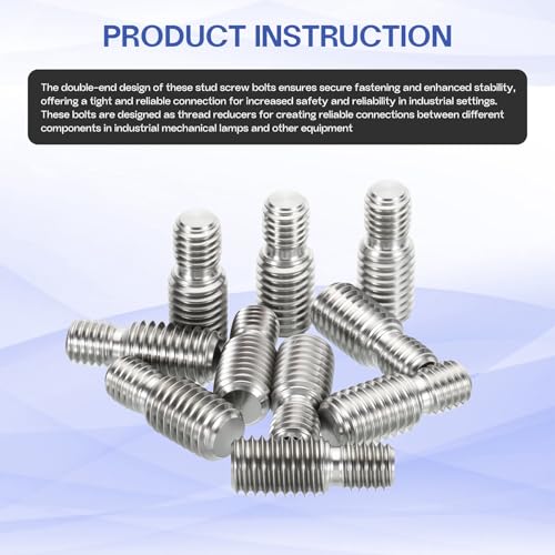 M8x10mm to M10x15mm Double End Threaded Stud Screw Reducing Bolt,304 Stainless Steel Thread Reducer Adapter for Furniture Fastener Welding, Hardware Connectors 10 Pack - size: M8x10mm to M10x15mm