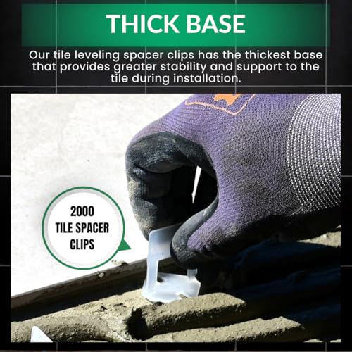 KMS 2000 Tile Spacers 1/8" – Tile Spacer Leveling System for Professional Tile Installation, Consistent Gap Tile Leveling Spacers - color: 2000 Tile Spacers 1/8"
