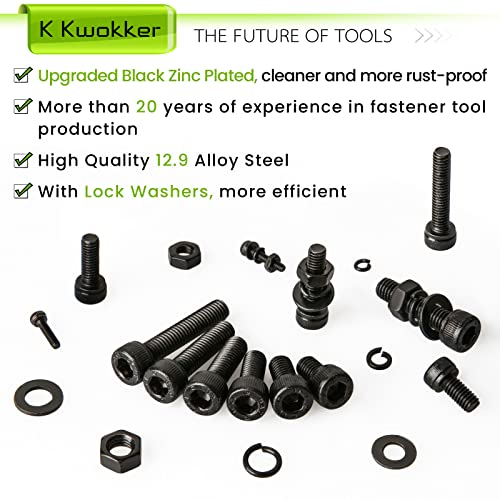 M2 M3 M4 M5 Hex Socket Bolt & Nut Assortment Kit, 1574Pcs - size: H. M2 M3 M4 M5
