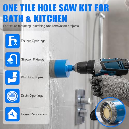 11-Piece Vacuum Brazed Diamond Hole Saw Kit, 6-65mm - size: SET2-6/8/10/20/25/28/32/35/45/50/65MM