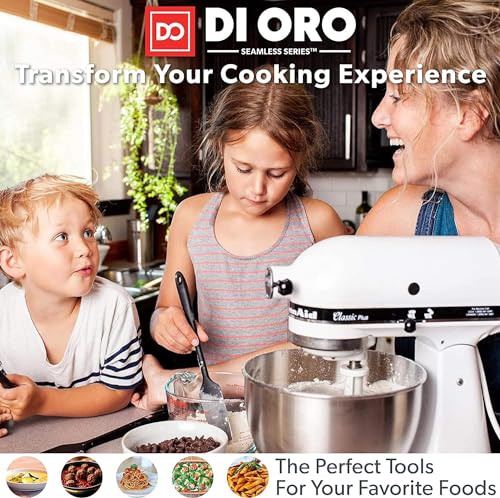 DI ORO Silicone Spoonula - Spoon Spatula, 600F Heat Resistant, Black - color: Black