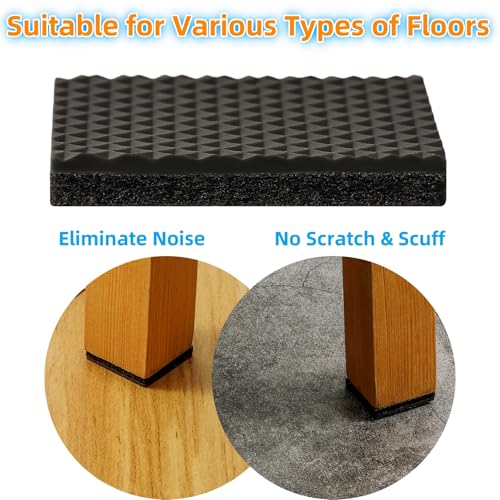 Furnigear Non Slip Furniture Pads - Self Adhesive Rubber Anti Skid Pads Grippers Rubber Chair Feet Furniture Pads for Hardwood Floors -Protectors for Furniture Table Legs Anti Slip 12 Pcs 3" Square - size: 3" Square 12pcs