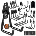 TONDA Garage Hooks, 20 Pack Wall Storage Hooks for Bike, Ladder and Tools - color: Black