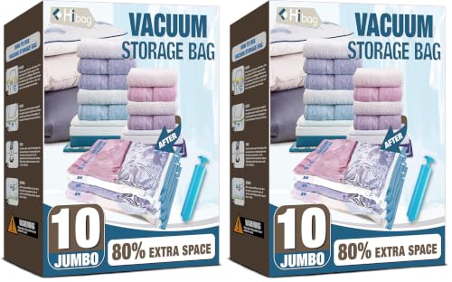 10 Jumbo Vacuum Storage Bags for Bedding, Vacuum Seal Bags for Clothing (Pack of 2) - size: 10-Jumbo (Pack of 2)