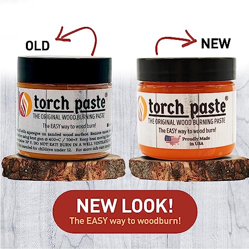 Torch Paste - The Original Wood Burning Paste | Made in USA Heat Activated Non-Toxic Paste for Crafting | Accurately & Easily Burn Designs on Wood, Canvas, Denim & More - Pack of 3 Jars + 3 Squeegees - size: 3 Jars (3 oz each) + 3 Squeegees