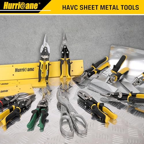 HURRICANE 10 Inch Aviation Tin Snips, Cr-Mo Aviation Snips for Cutting Metal Sheet, Heavy Duty Sheet Metal Cutter Shear, Straight Cut, High Leverage Aviation Snip, Up to 40% Labor Saving - size: 10 Inch High Leverage: Straight Cut