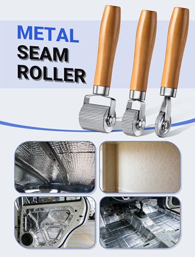Heavy Duty Car Sound Deadening Roller Metal Installation Tool, 3 Pcs Auto Noise Roller for Car Sound Deadener Application, Rolling Wheel for Soundproofing Mat, Car Interior Audio Sound Insulation - size: 3-Pack