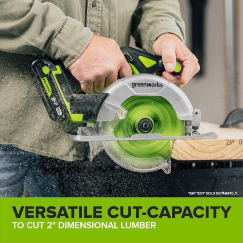 GREENWORKS 24V 1/2” Brushless Cordless Drill (400 In-lbs.) + 6.5” Circular Saw (4,800 RPM), (2) 2.0Ah (12,000mAh Power Bank) USB-C Batteries, Braided Cable, 65W Rapid Charger - size: 2PCS Combo Kits(New)