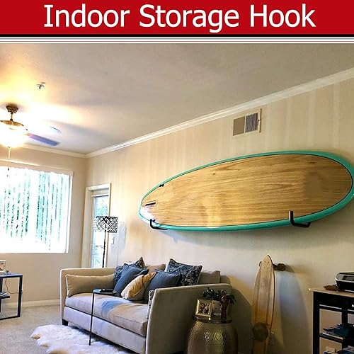 Kayak Storage Hooks, Wall Mount Garage Canoe Storage Hangers for Kayaks or Paddleboards, Heavy Duty Wall Rack - style: Load Capacity 100lbs