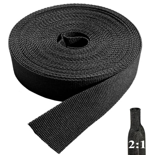 Heat Shrinkable Wire Cover, 25ft 1" Braided Hydraulic Hose Protector Sleeve - size: 25ft - 1"(25mm)