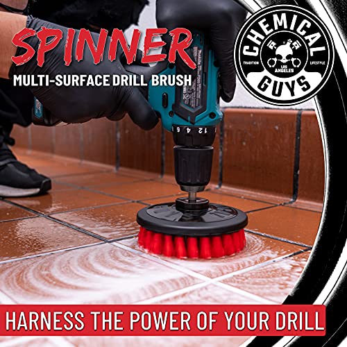 Chemical Guys, Heavy Duty Spinner Multi-Surface Drill Brush, Red, Scrubber - style: Heavy Duty