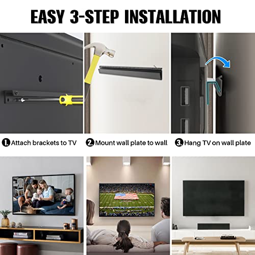 4-Set Heavy Duty Studless TV Wall Mount for 32-75 inch Flat Screen TVs - size: Fit 32 to 75 inches TVs, style: 4 SET