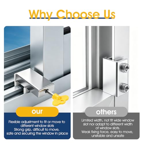 10PCS Sliding Door Safety Lock Sliding Child Proof Window Locks | childproof window door locks, adjustable 0.66'' to 1.65'', stainless steel, for sliding windows, child safe. - color: 10PCS