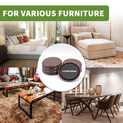 Furniture Sliders for Carpet 8 PCS - 4 3/4" Brown - size: 8 PCS 4 3/4 inch Brown