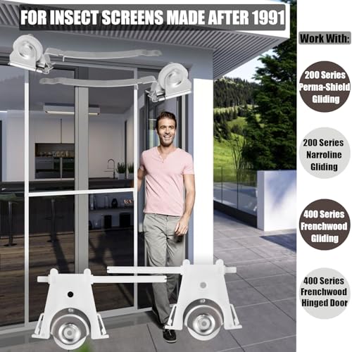 Sliding Screen Door Roller Assembly (Upper & Lower Combo) - style: Upper + Lower Rollers Combo