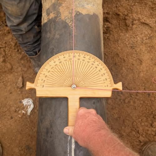Wooden Angle Finder Tool – Precision String Line Angle Finder for Welder Carpentry DIY Projects Woodworking Builders (Brown)