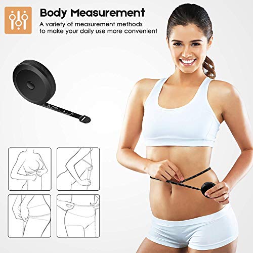 iBayam 2 Pack Tape Measure Measuring Tape for Body Fabric Sewing 60"/150cm - color: White & Black