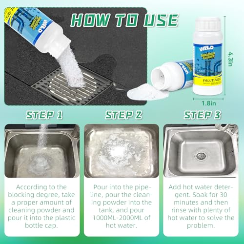 Drain Cleaner Powder, Wild Tornado Sink and Drain Cleaner 3Pcs - size: 3Pcs