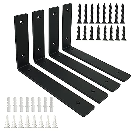 1/4" Thk Heavy Duty Shelf Brackets, 10.25" X 6.25", 4 Pack - Max. 110lb - size: 10.25"X6.25"