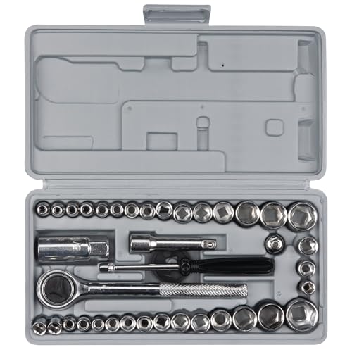 Performance Tool W1173 40-Piece SAE and Metric Socket Wrench Set - size: 40-Piece (Pack of 1), style: Socket Set