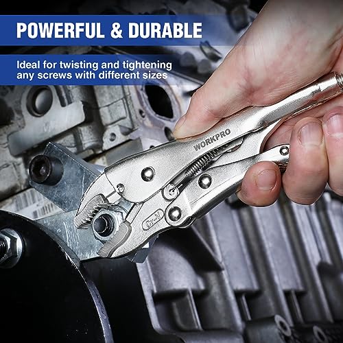 WORKPRO Locking Pliers, 7-inch Curved Jaw Vice Grips pliers - size: 7"