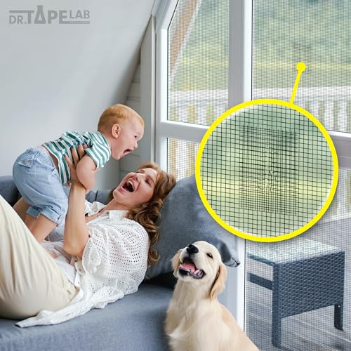 Grey Window Screen Repair Tape, 4 in X 15 FT, Screen Repair Kit for Windows or Doors, Strong Adhesive Patch Kit Fiberglass Mesh Tape - color: Gray, size: 4in x 15FT